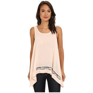 FREE PEOPLE INTIMATELY Outlined High Low Cami SMALL Shell Pink