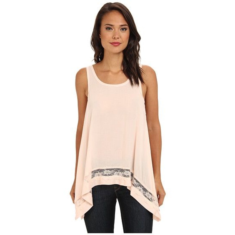 FREE PEOPLE INTIMATELY Outlined High Low Cami SMALL Shell Pink Free People