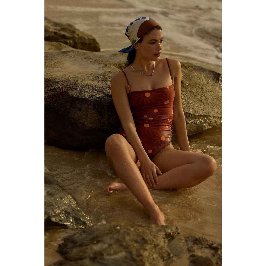 Beach Riot x Anthropologie Mica One-Piece Swimsuit PLUS 2X Brown Anthropologie