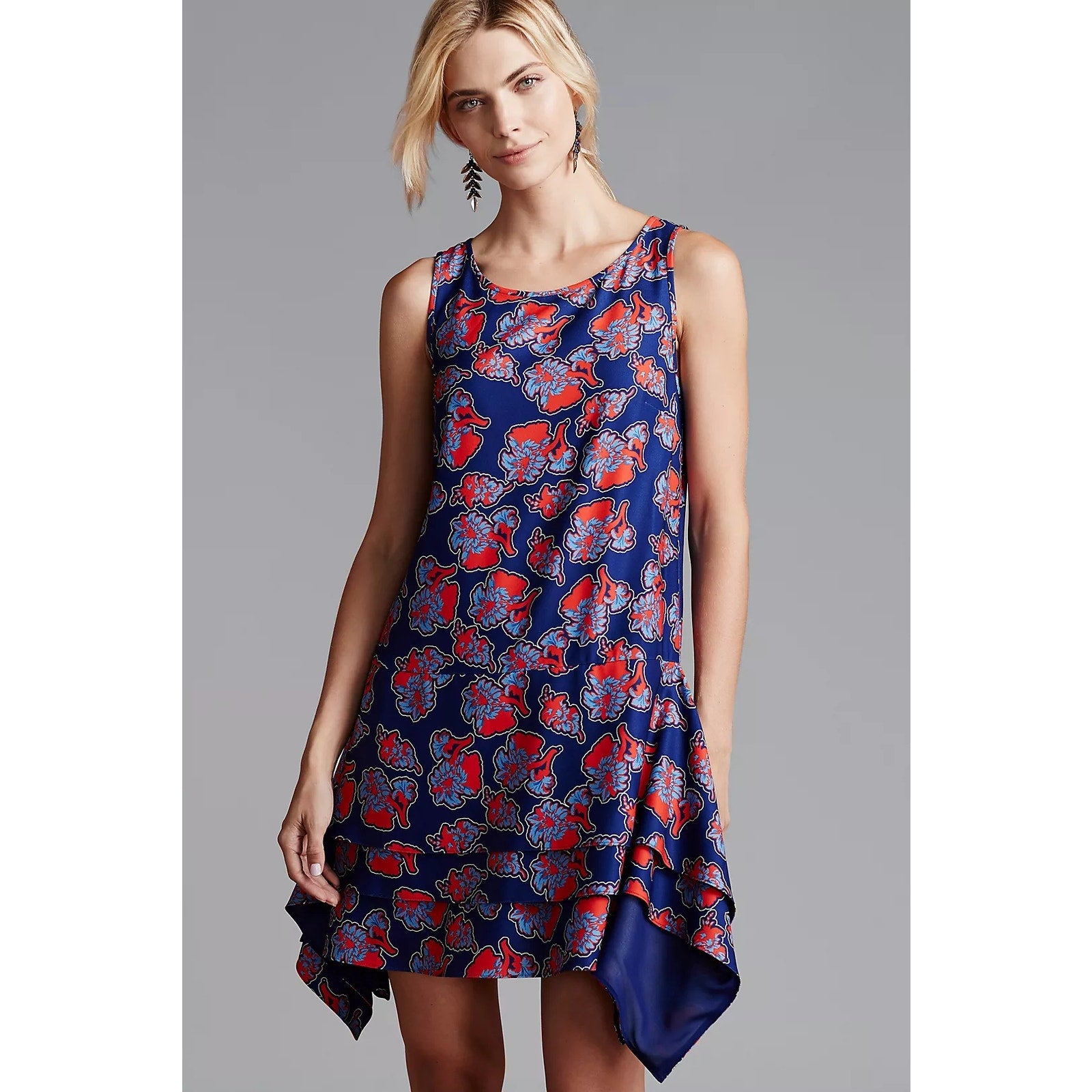 New Anthropologie Peter Som x Made In Kind Sintra Mini Dress Size 2 Blue