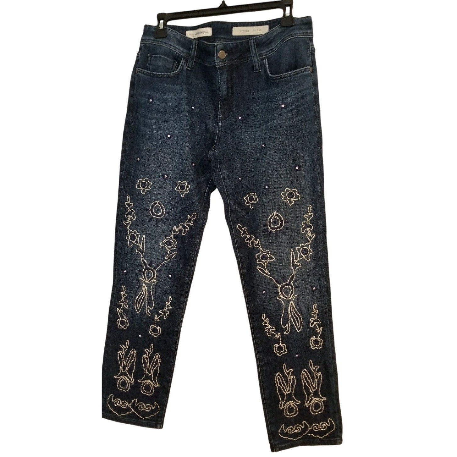NEW Anthropologie Pilcro Boy Fit Embellished Jeans Size 27