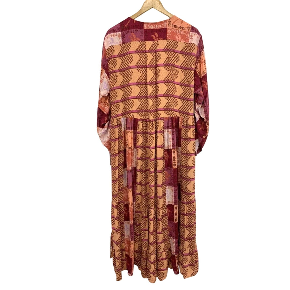 New Free People Ibiza Getaway Boho Maxi Top Dress $198 X-SMALL Sunset Combo