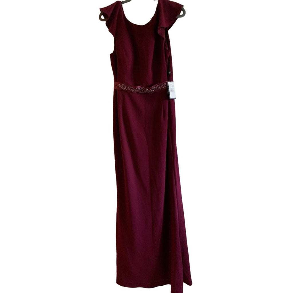 Anthropologie BHLDN Eliot Dress by Adrianna Papell $220 Sz 2 Wine Cabernet