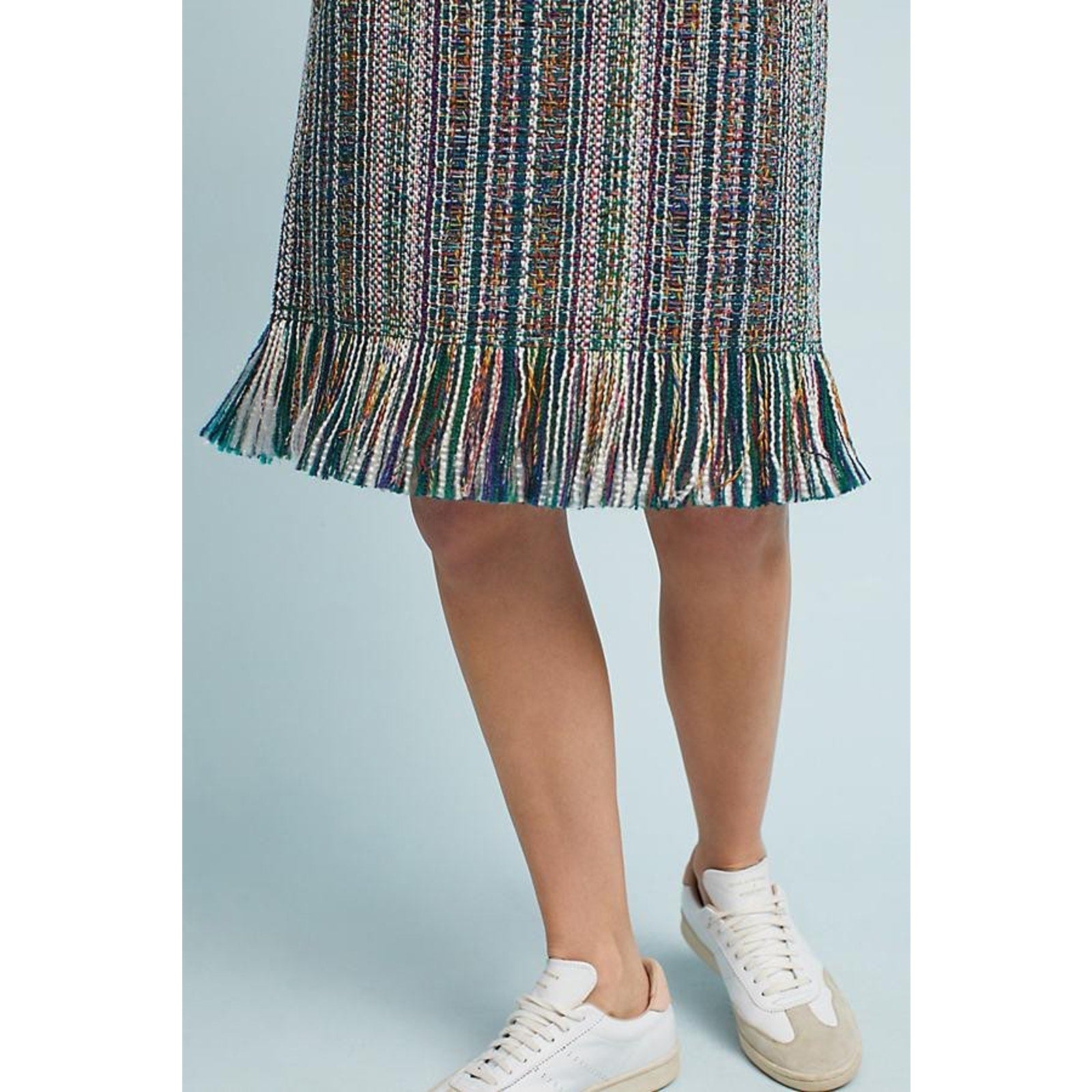 NEW Anthropologie $128 Fringed Tweed Pencil Skirt By Maeve Size 2