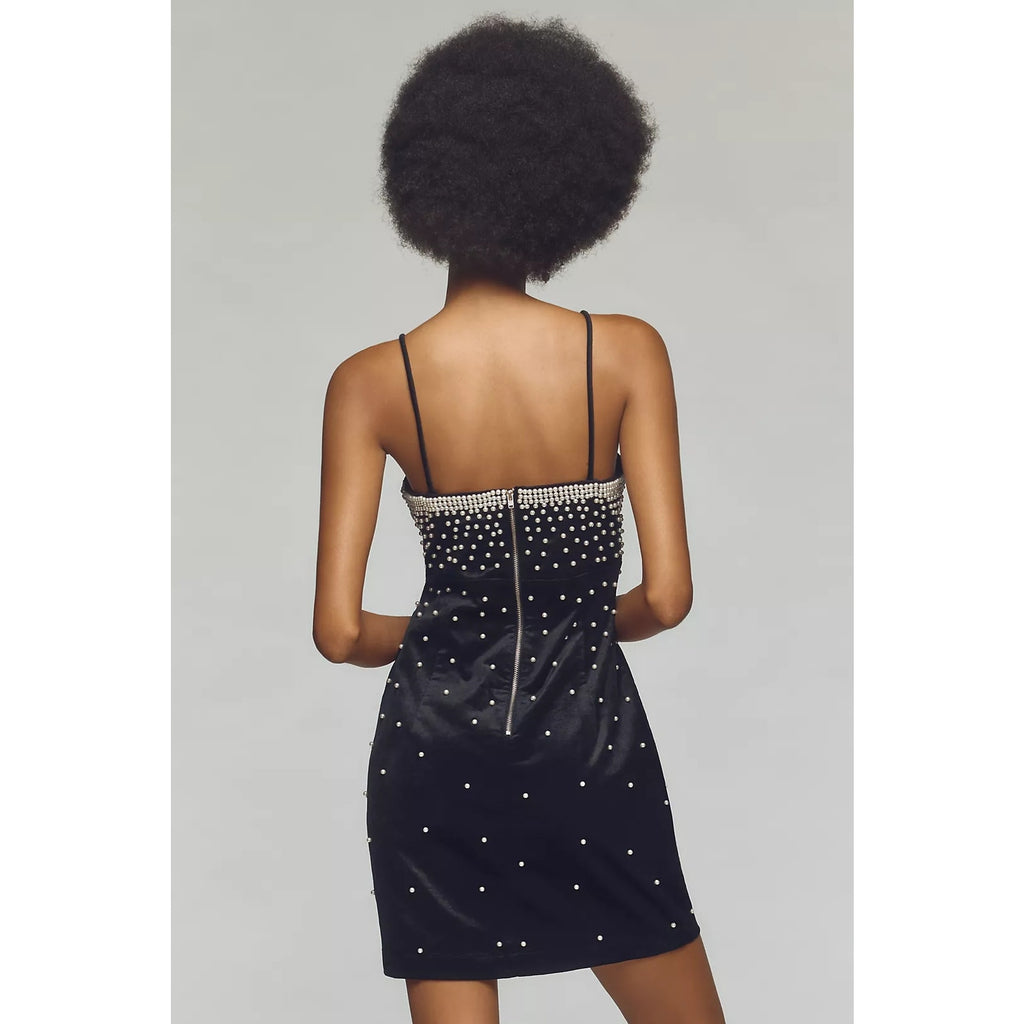 Anthropologie Brynne 3D Spaghetti-Strap Dress by Maeve: Pearl Edition Size 4