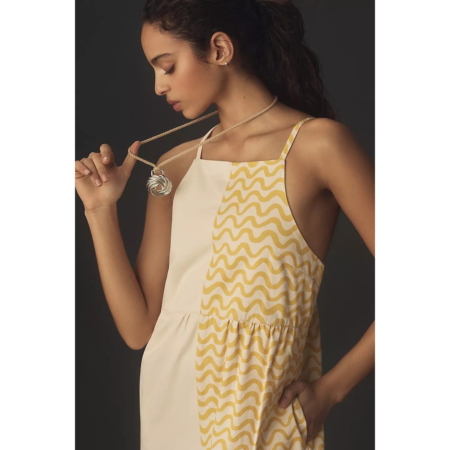 New ANTHROPOLOGIE Rita Row Neo Sleeveless Square-Neck Jumpsuit $323 Small Yellow