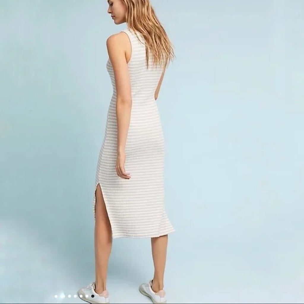 New Anthropologie Saturday Sunday Two Piece Striped Midi Dress with Hoodie Small