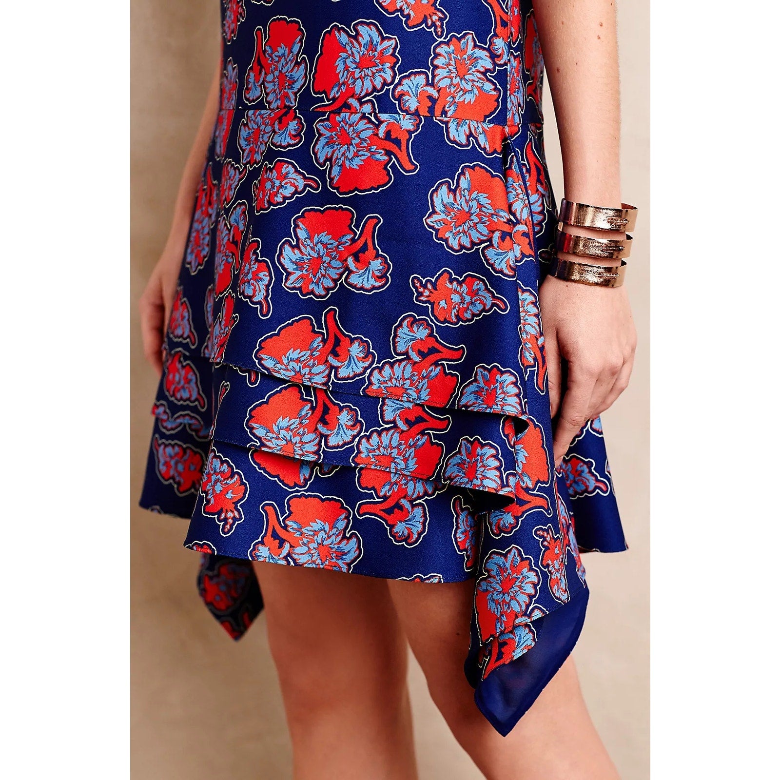 New Anthropologie Peter Som x Made In Kind Sintra Mini Dress Size 2 Blue