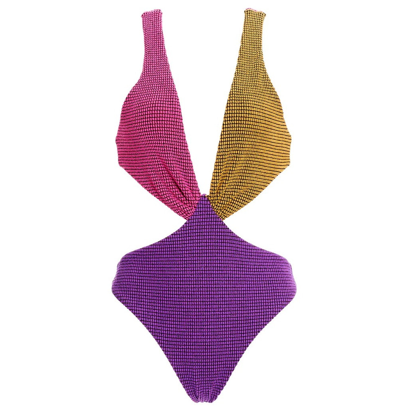 New Free People Agua Bendita Malibu Colorblock One-Piece $200 MEDIUM Textured