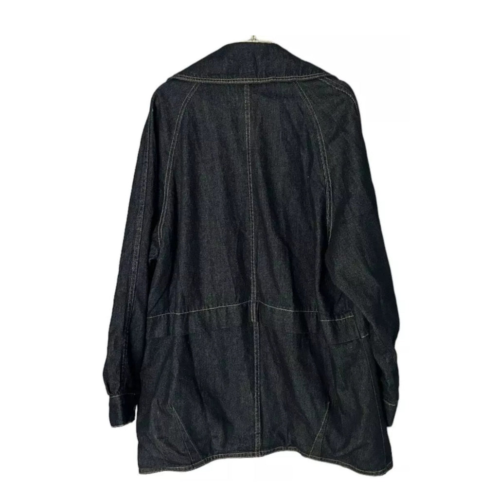 New FREE PEOPLE Denim Car Coat $148 SMALL Dark Blue Indigo