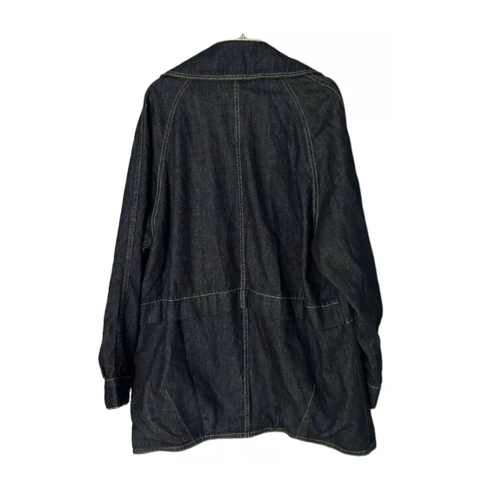 New FREE PEOPLE Denim Car Coat $148 SMALL Dark Blue Indigo