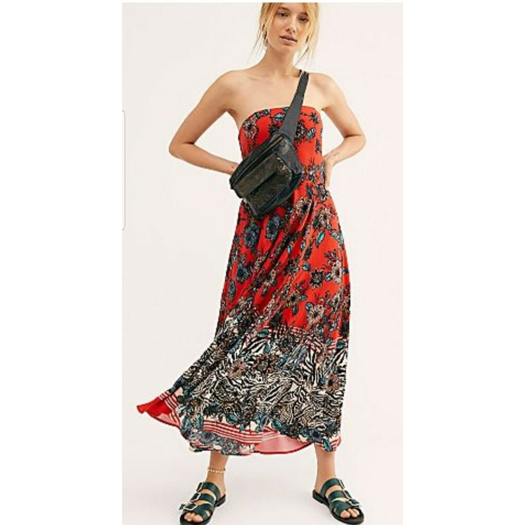 New Free People Mila Dress Size 6 Floral Boho Maxi Style Midi Cut