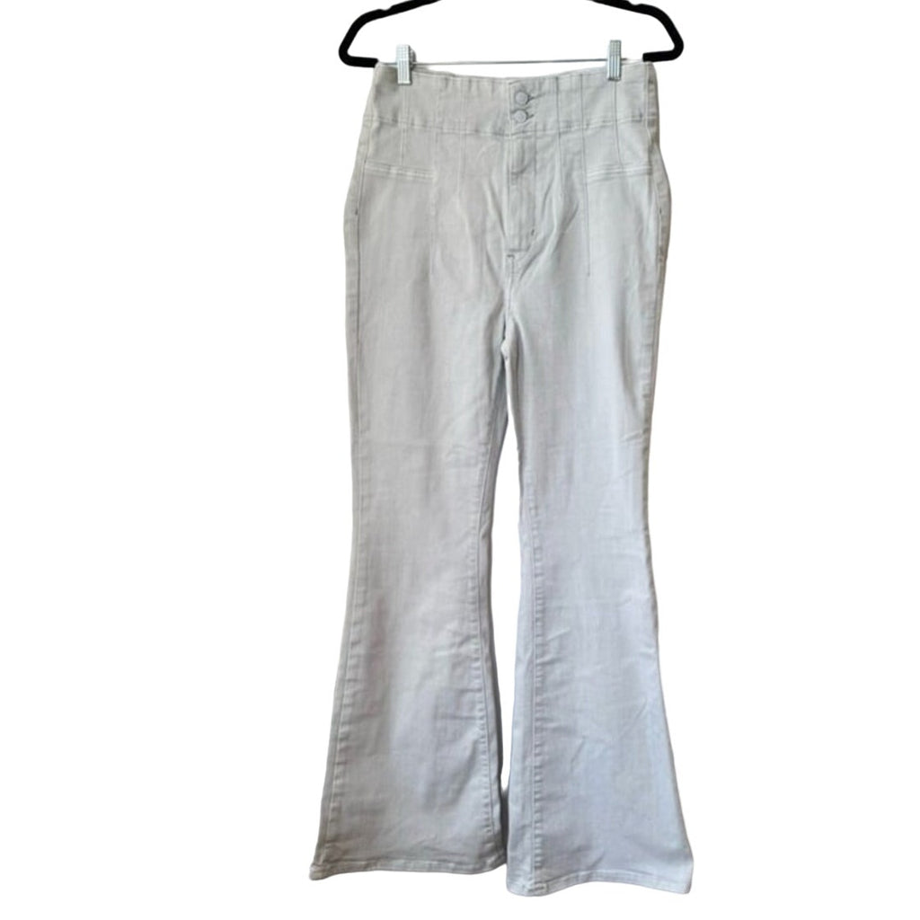 New Free People We The Free Jayde Flare Jeans $98 SIZE 32 Light Gray