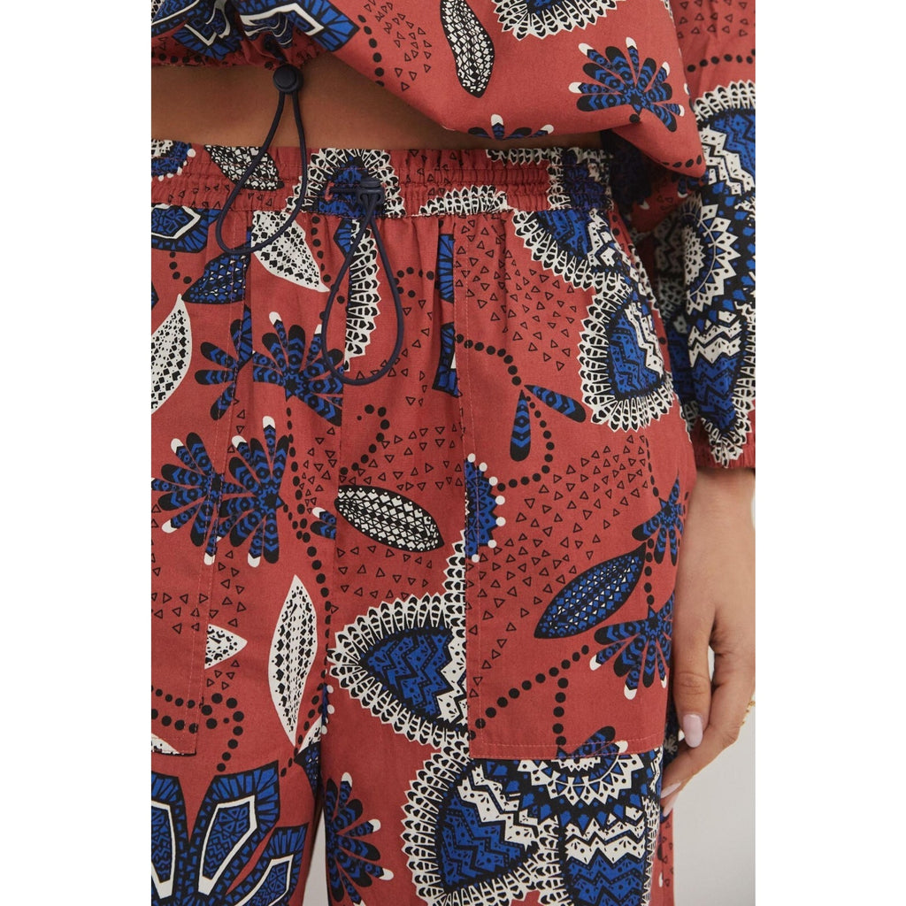 New Anthropologie Sundry Floral Balloon Pants Set Size 1 Small Bubble Sleeve To