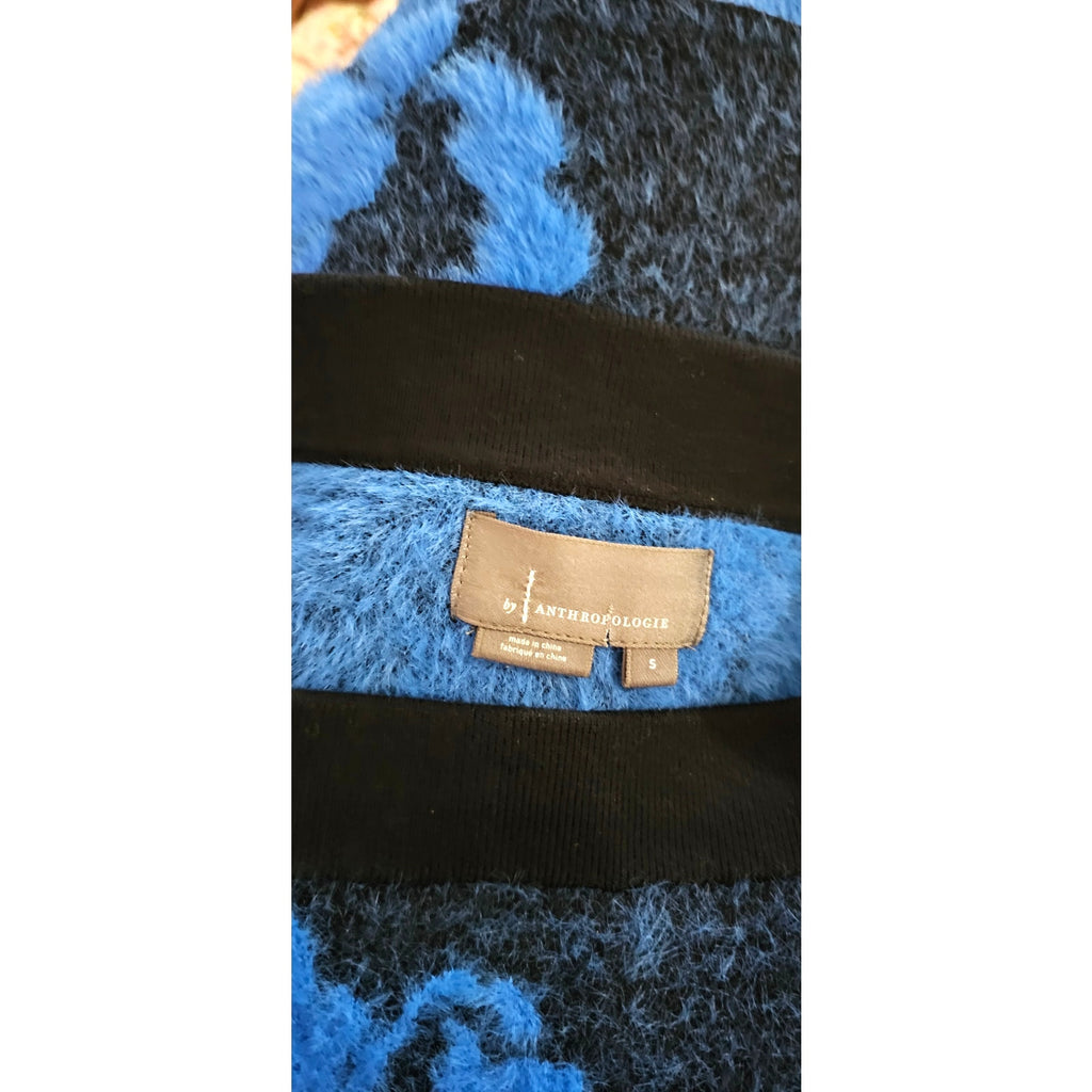 New By Anthropologie Sweater Skirt Only $180 SMALL Blue Floral Motif