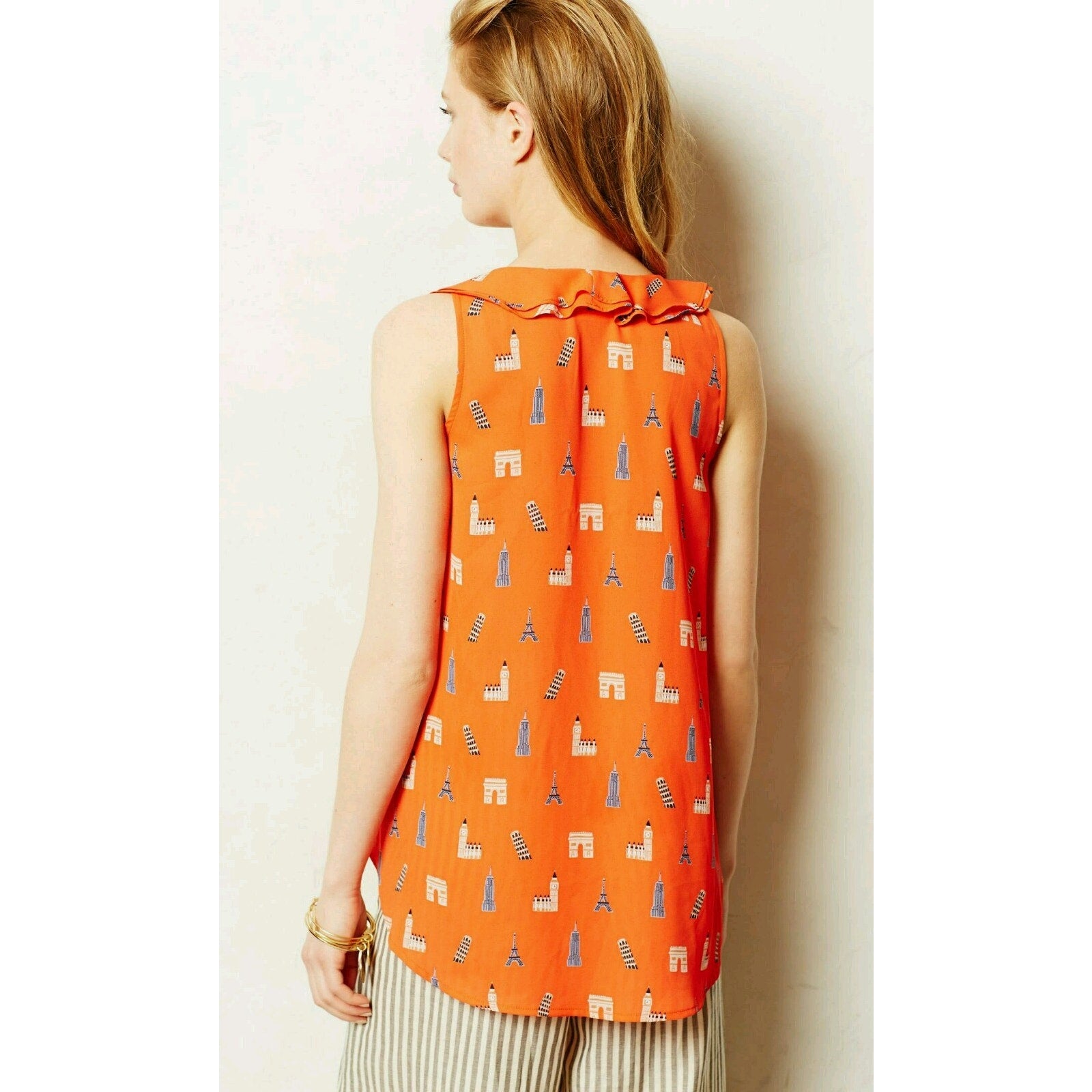 NEW Anthropologie x Maeve Red Orange Aurelie Tank Top Size 6