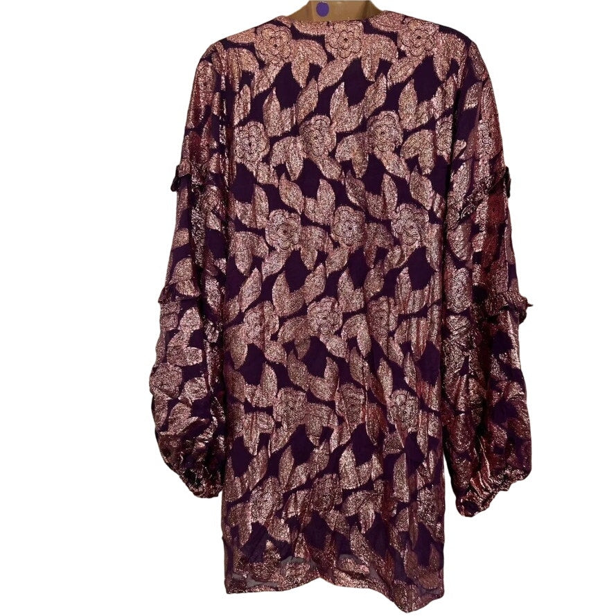 New Free People x Jen's Pirate Booty Rising Star Mini Dress $209 SMALL Burgundy