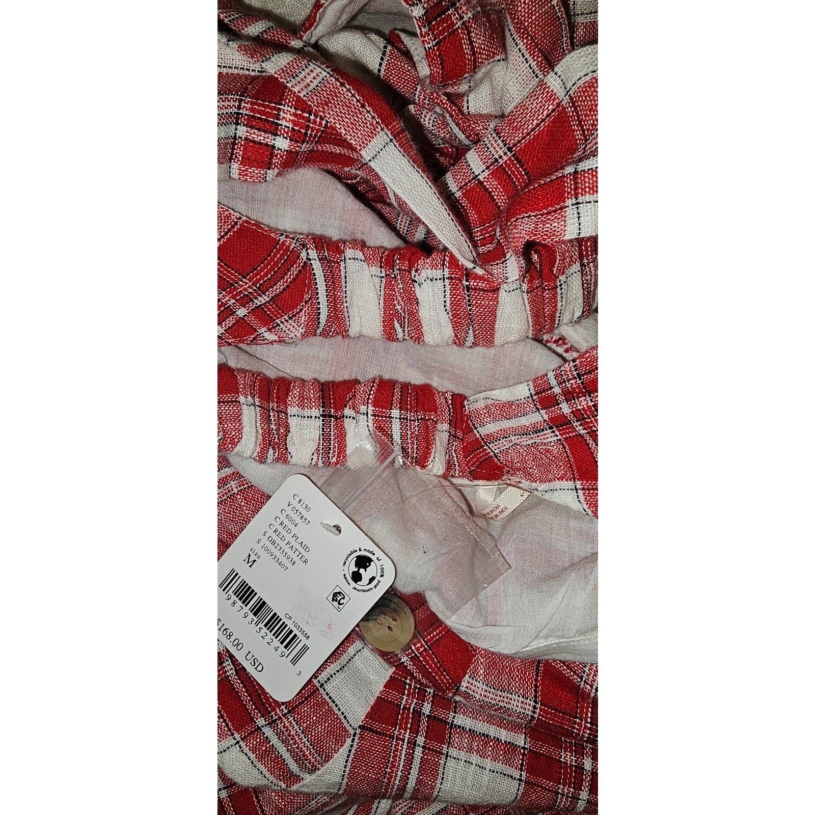 FREE PEOPLE After You Set MAXI SKIRT + CROP TOP Set MEDIUM Red Plaid Free People