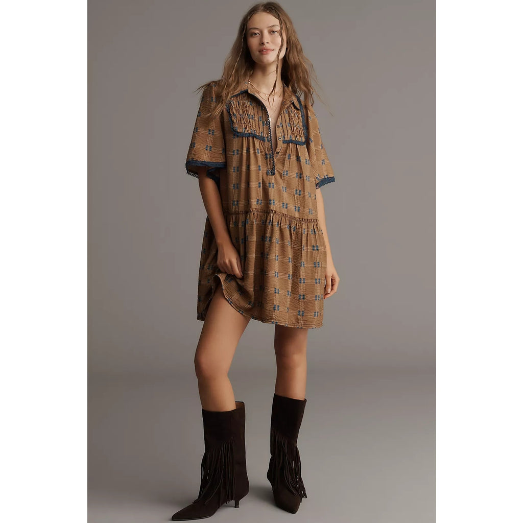 Anthropologie Pilcro Short-Sleeve Tunic Shirt Dress