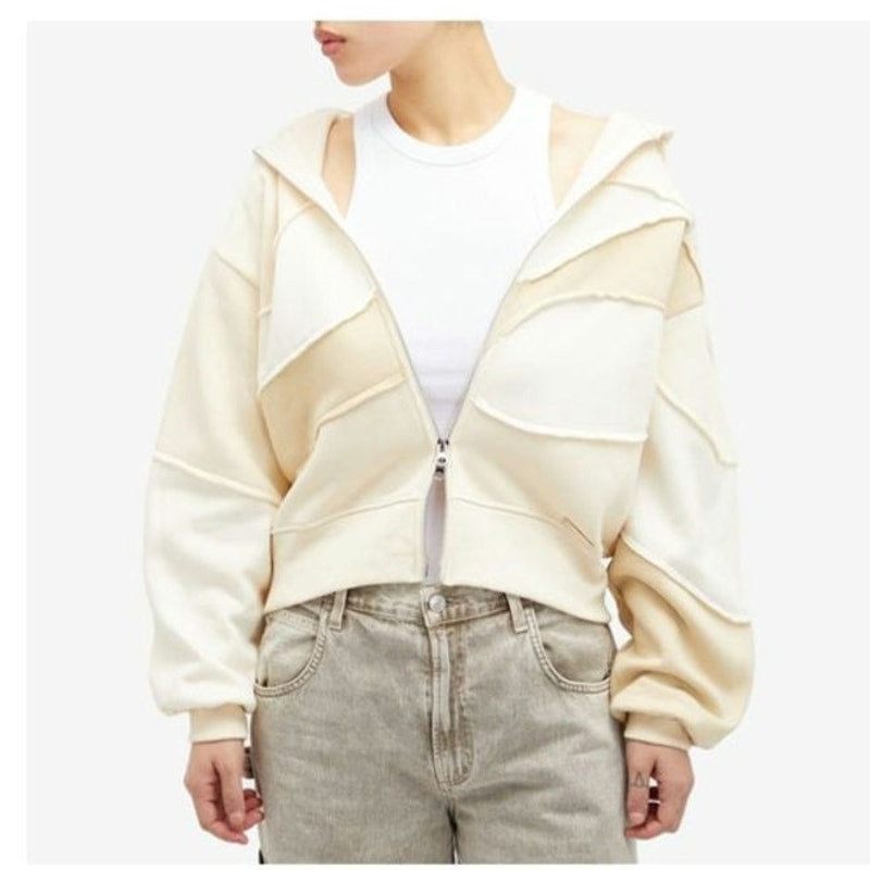 New House of Sunny Patchwork Landscape Hoodie UNISEX $149 SMALL Full Zip Jacket
