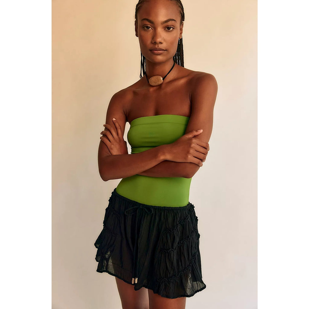 Free People FREE-EST Angelina Short Set X-SMALL Black Semi Sheer Free People