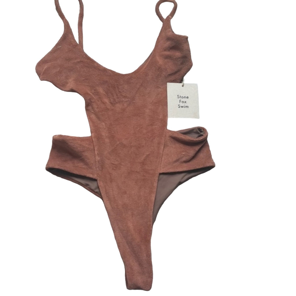 Free People STONE FOX Jamila Terry One-Piece $200 MEDIUM Brown Cheeky