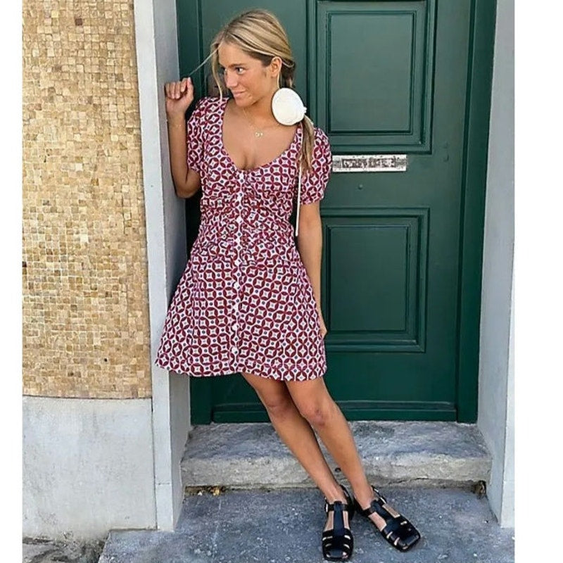 FREE PEOPLE Oakley Mini Dress $128 SMALL Femme Combo RUCHED Pink