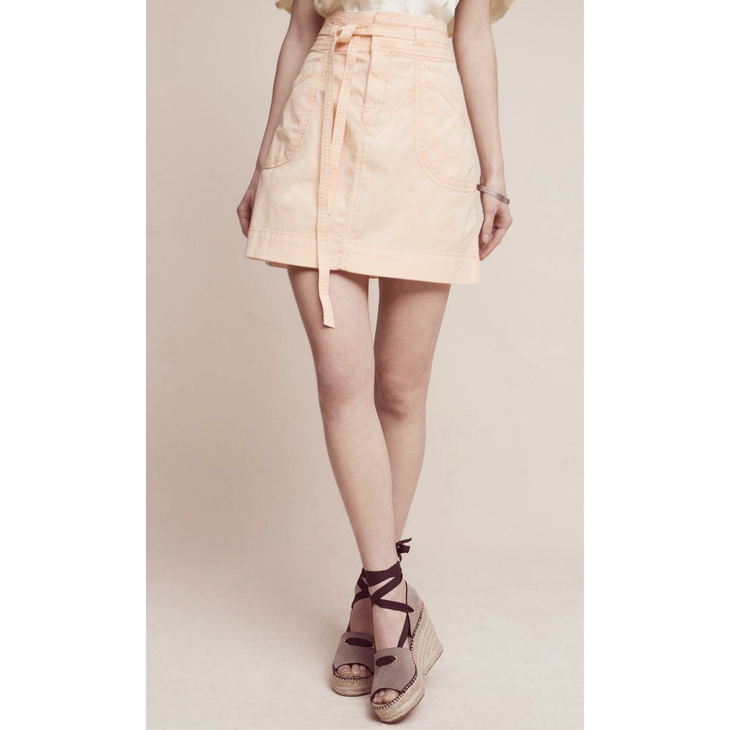 NEW Anthropologie by Pilcro Washed Chino Mini Skirt $88 Pink Size 4