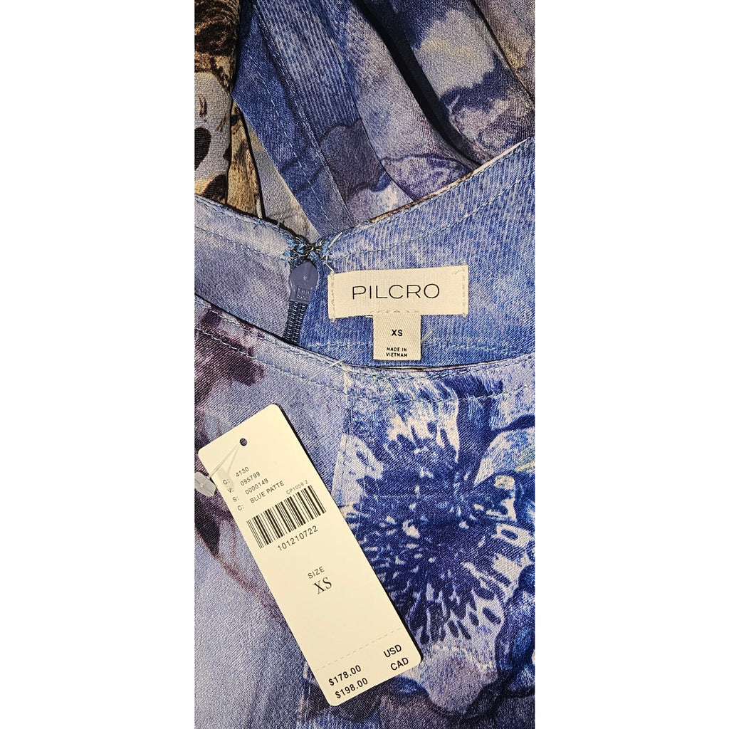 New Anthropologie Pilcro Sleeveless Scoop-Neck Midi Dress $178 XS Blue Purple Anthropologie
