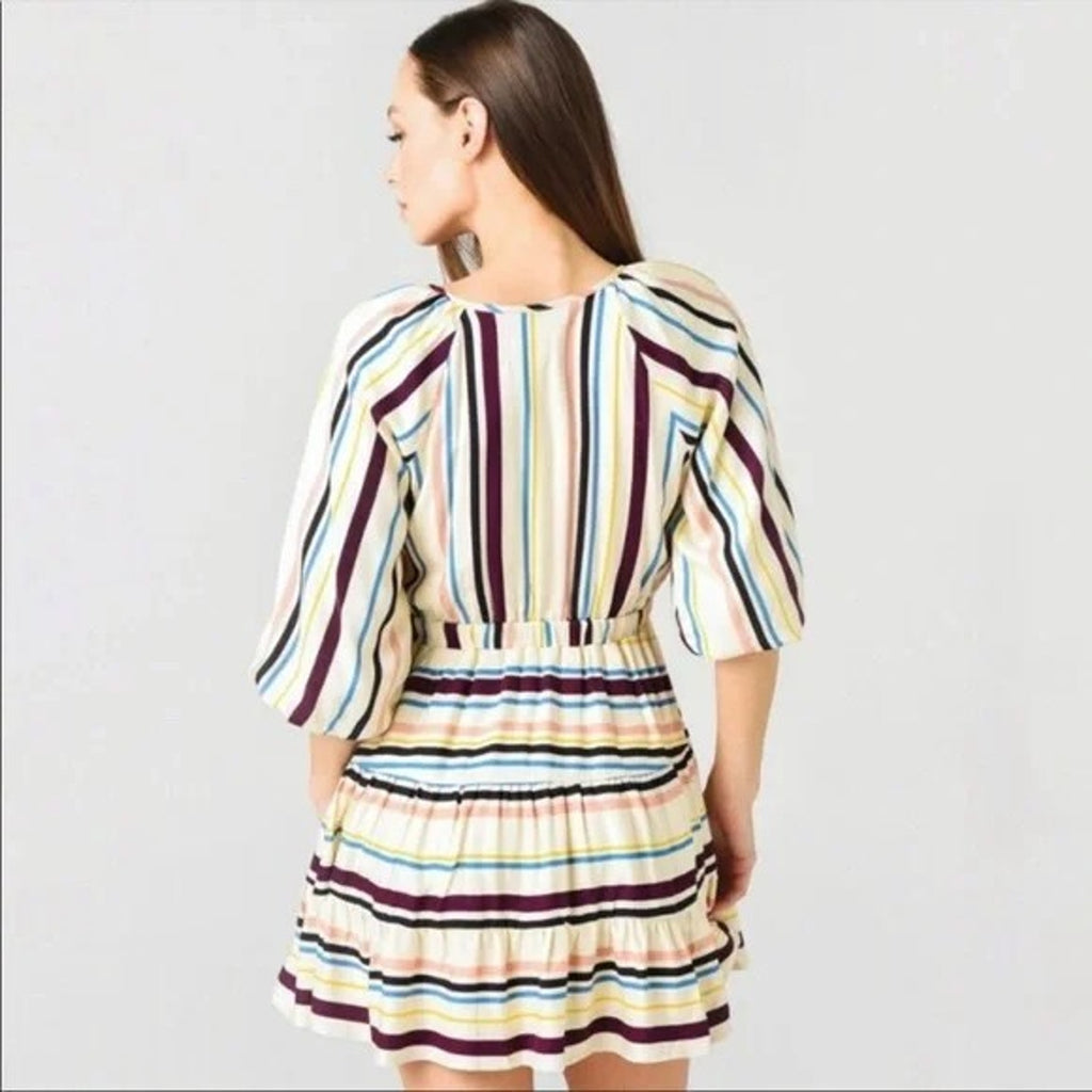 NEW Anthropologie Lost + Wander Patti Puff Sleeve Striped Dress Size Small