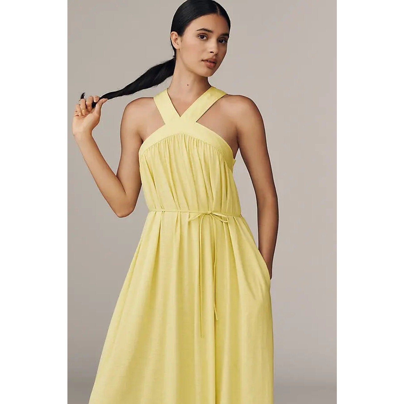 Anthropologie Los Angeles Brielle Halter Maxi Dress