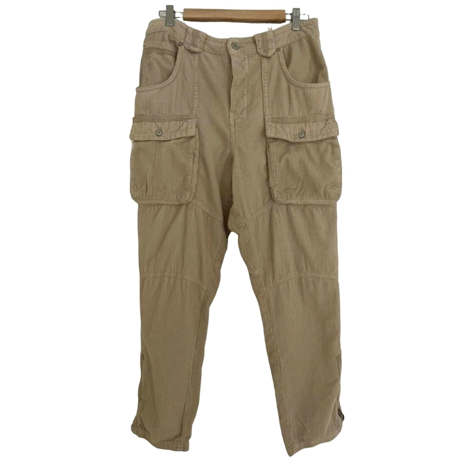 New Free People WTF London Calling Slouchy Cord Pants $198 SIZE 30 Tapioca