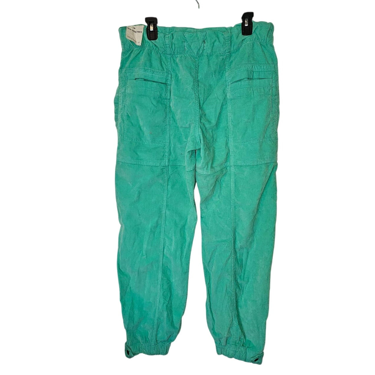 New Free People Angelo Pull-On Corduroy Tapered Jeans $148 MEDIUM Green Slouchy
