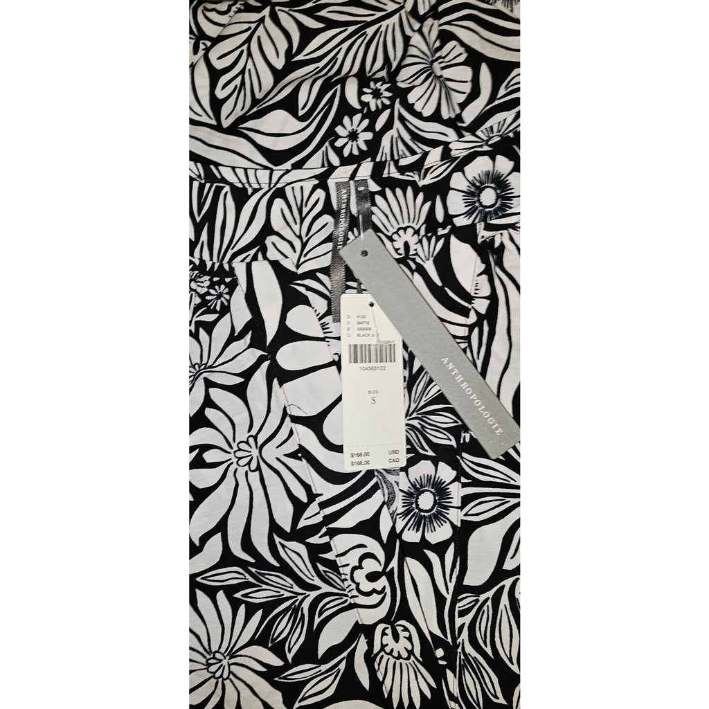 Anthropologie Somerset Maxi Dress SMALL Black & Ivory Floral Anthropologie