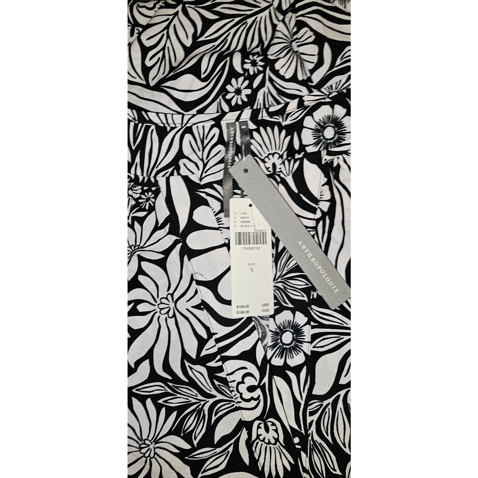 Anthropologie Somerset Maxi Dress SMALL Black & Ivory Floral Anthropologie