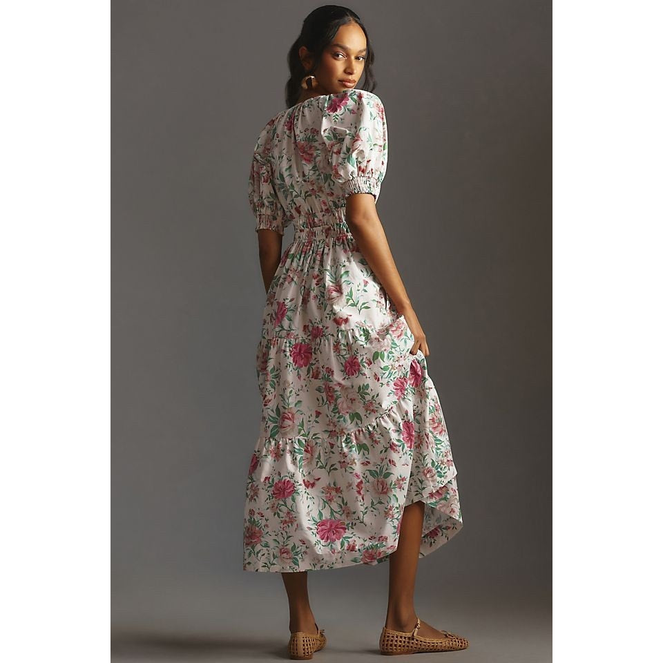 Anthropologie The Somerset Maxi Dress Puff-Sleeve Edition XS Floral Anthropologie