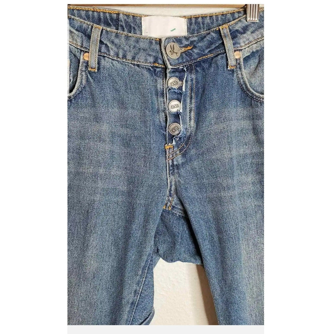 One Teaspoon Saints Distressed Jeans Size 25 Baggy Boyfriend Frayed Holes Loose