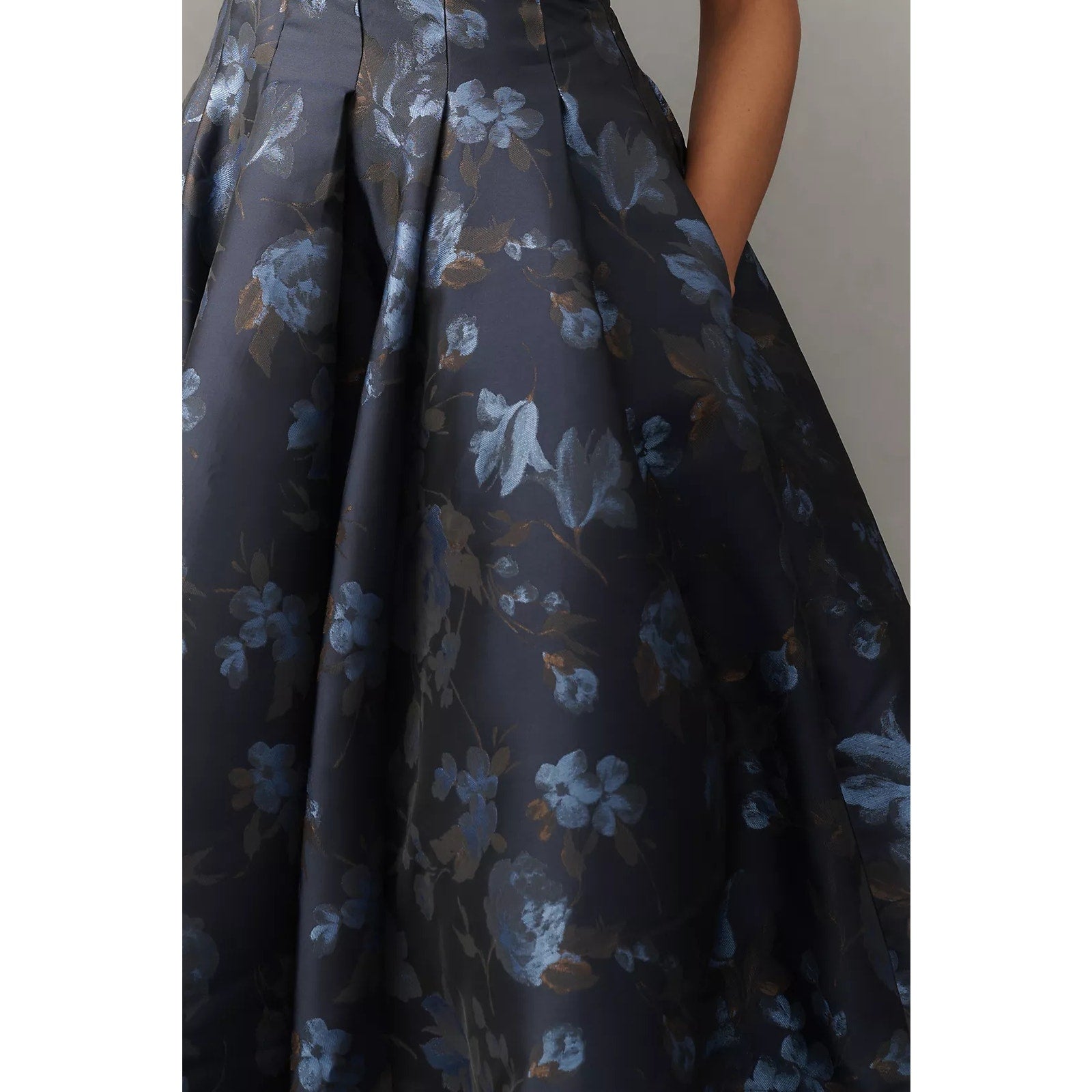 New Anthropologie Maeve V-Neck Velvet Jacquard A-Line Midi Dress