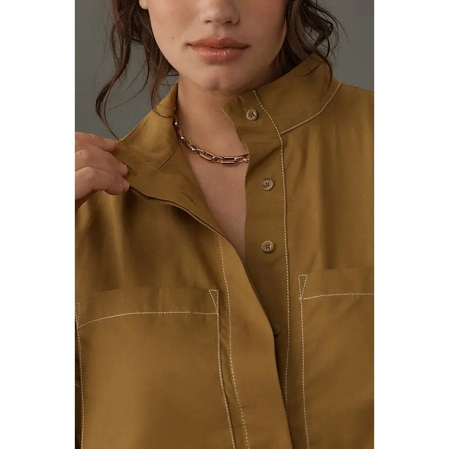 Anthropologie The Jeannie Short-Sleeve A-Line Mini Dress by Maeve $148 XL