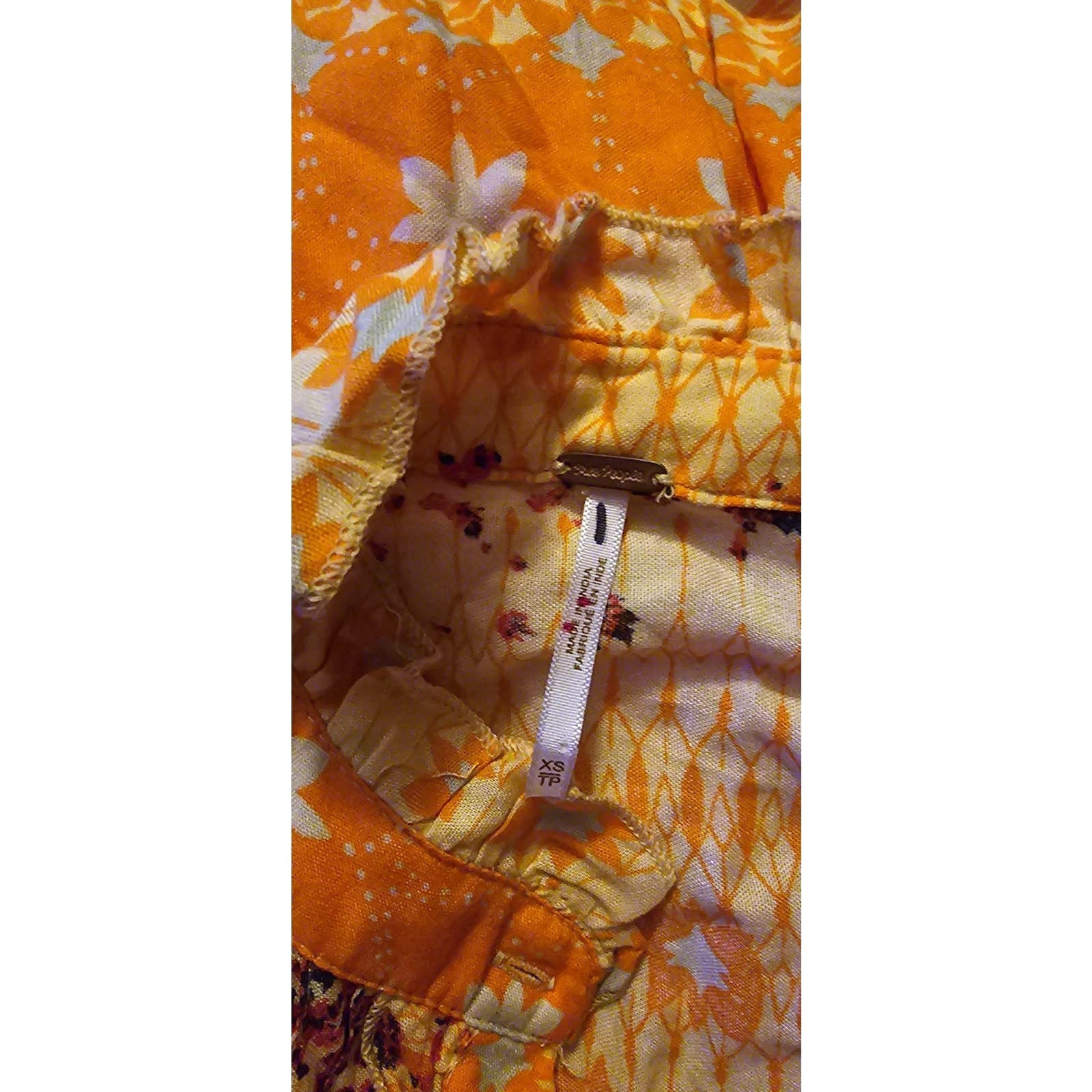 New Free People Rare Feelings Tiered Maxi Dress $148 X-SMALL Orange Boho Floral