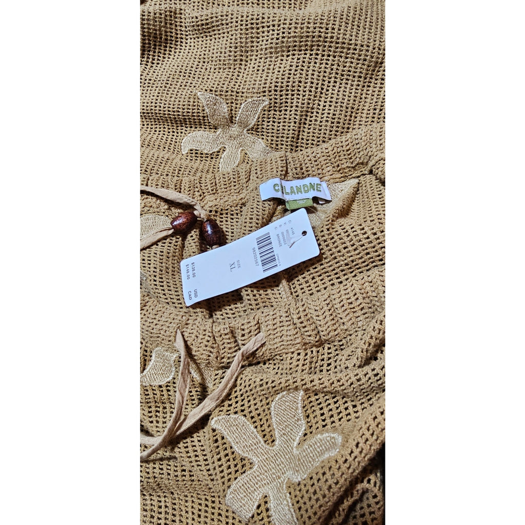 Anthropologie Celandine Embroidered Mesh Pants