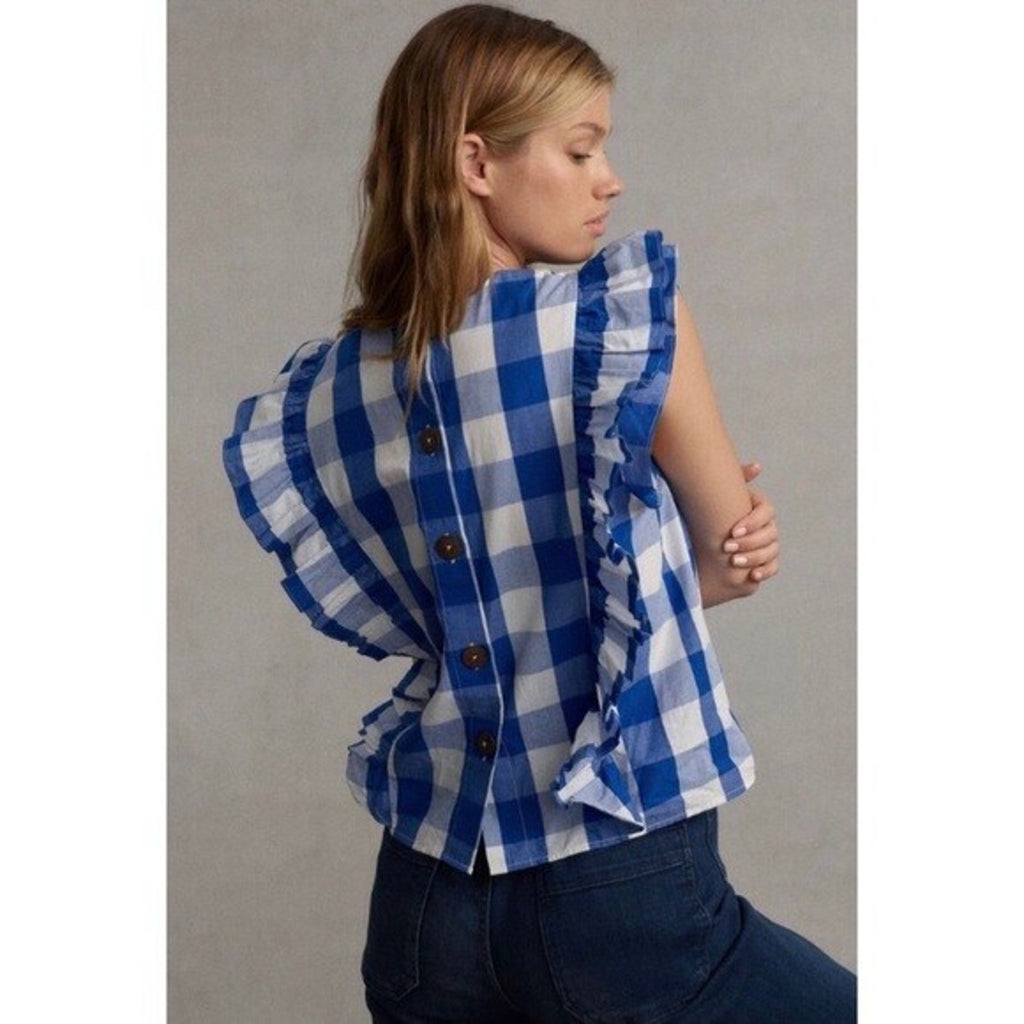 NEW Anthropologie Whit Two Cascade Ruffled Blouse Size Small