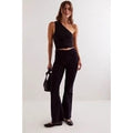 New FREE PEOPLE CRVY Karma Cord Flare Jeans WTF $128 SMALL Jet Black