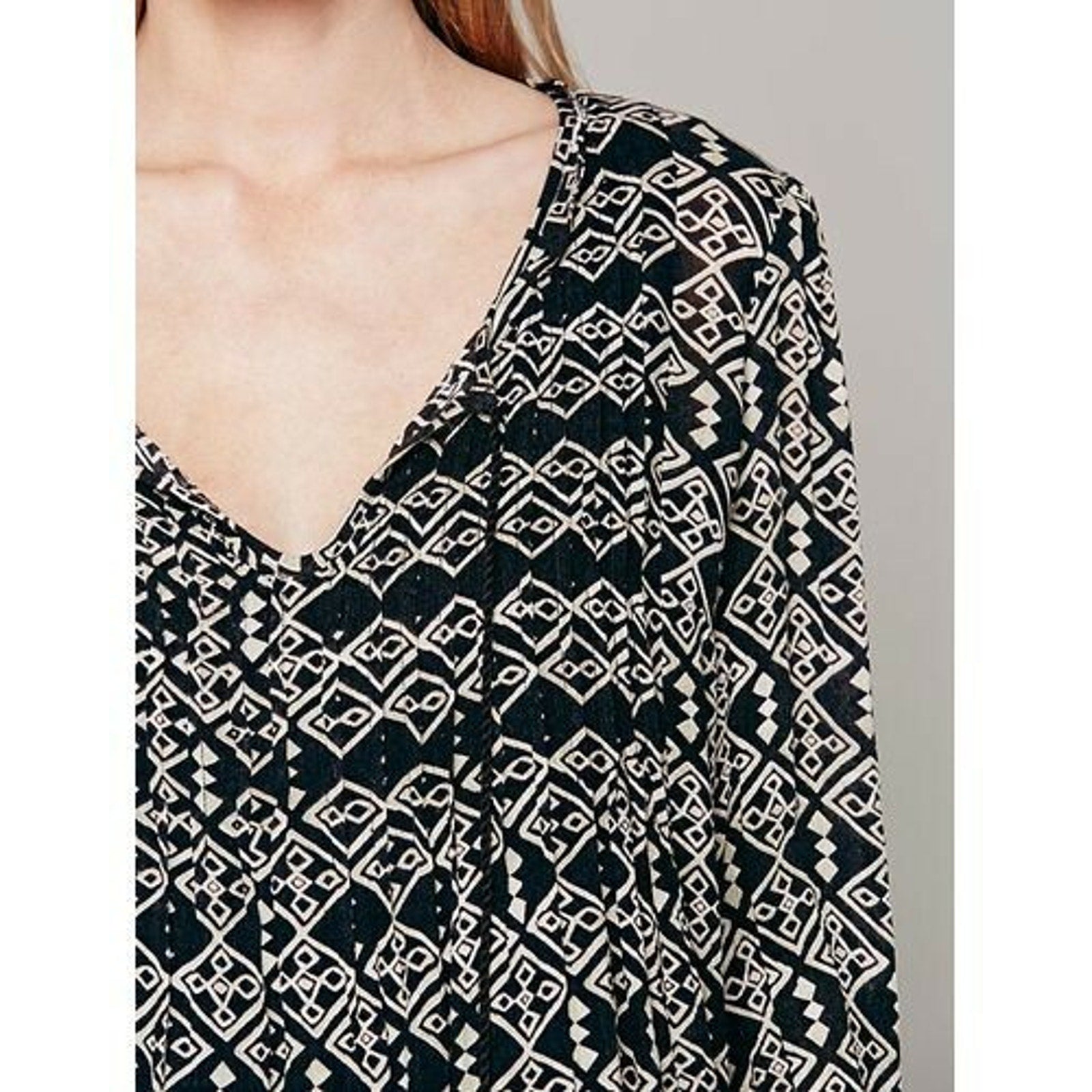 NEW $128 Free People Marlow Print Pintuck Pleat Shift Dress BLACK X-Small XS