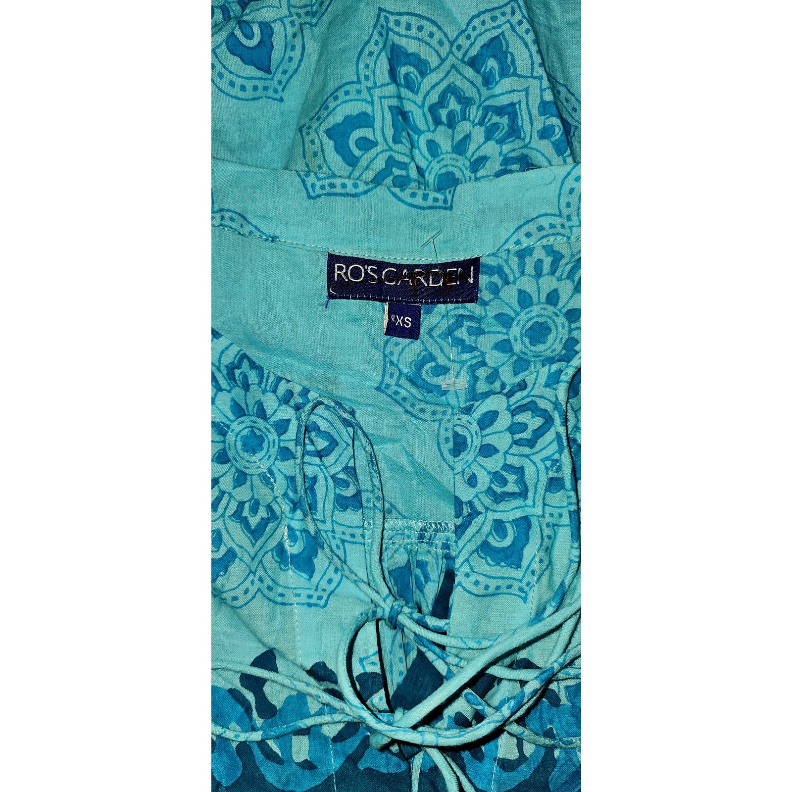 New Anthropologie Ro's Garden Seychelles Tunic Dress $165 X-SMALL Blue Boho