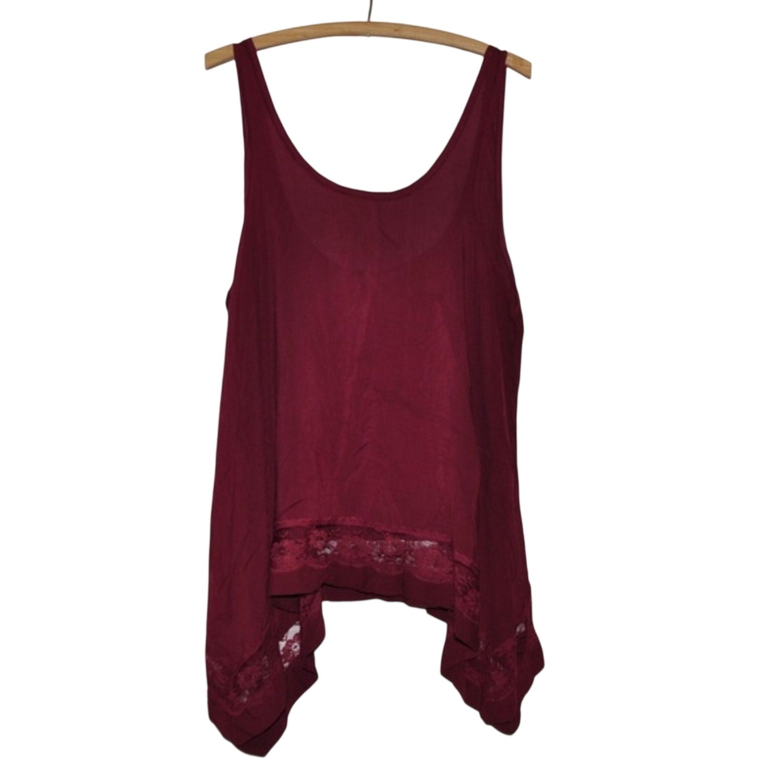 FREE PEOPLE INTIMATELY Outlined High Low Cami X-SMALL Red Berry Free People