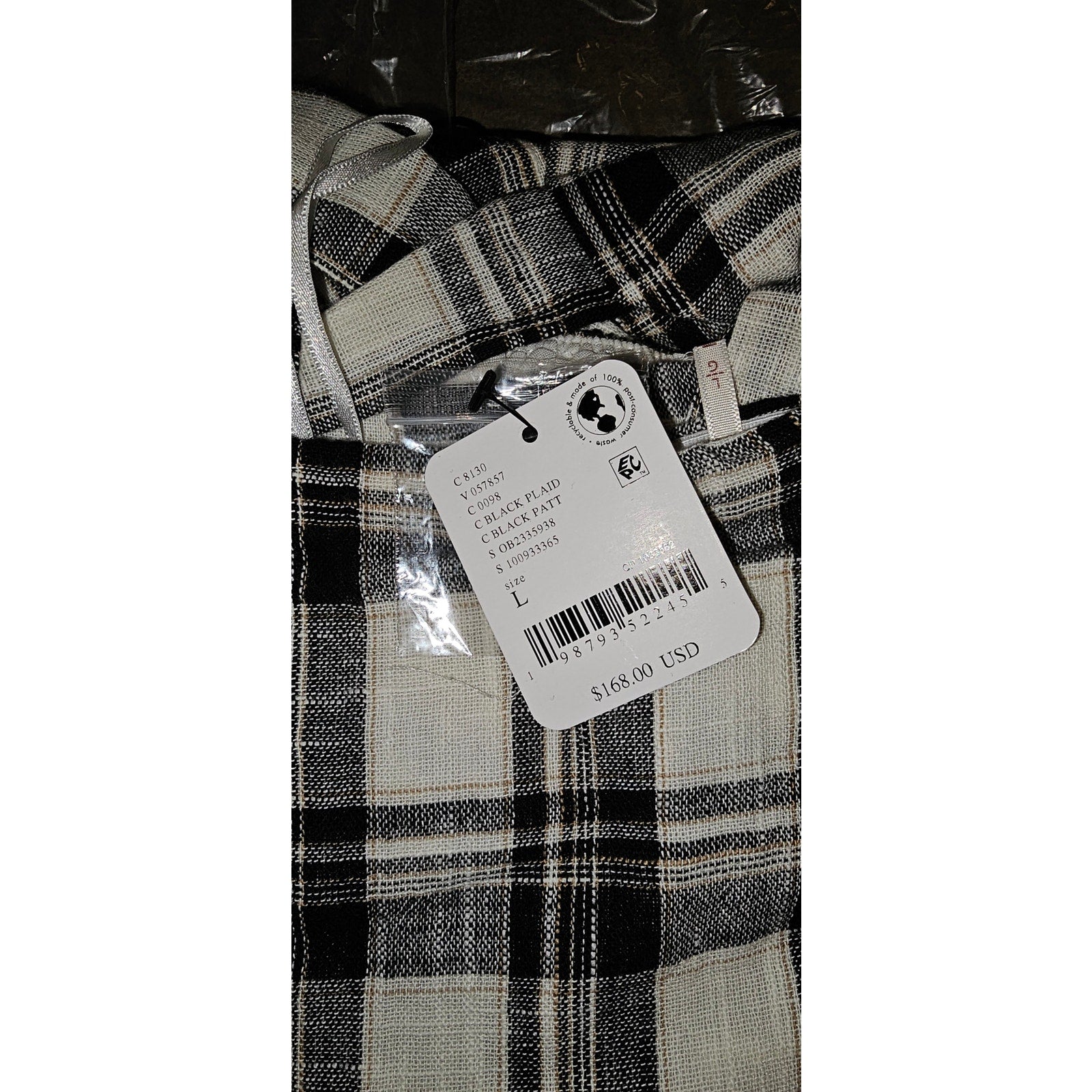 FREE PEOPLE After You Set MAXI SKIRT + TOP MEDIUM Black & White Plaid Free People