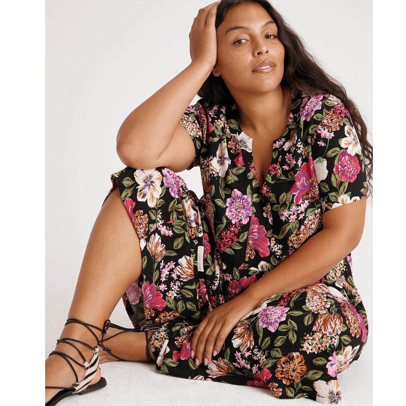 New Anthropologie Maeve Harper Tunic Dress $128 X-SMALL Black Abstract