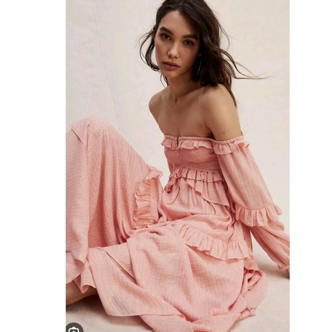 clementine mermaid maxi dress Free People x Spell Clementine Mermaid Maxi Dress Size XS Coquette Feminine