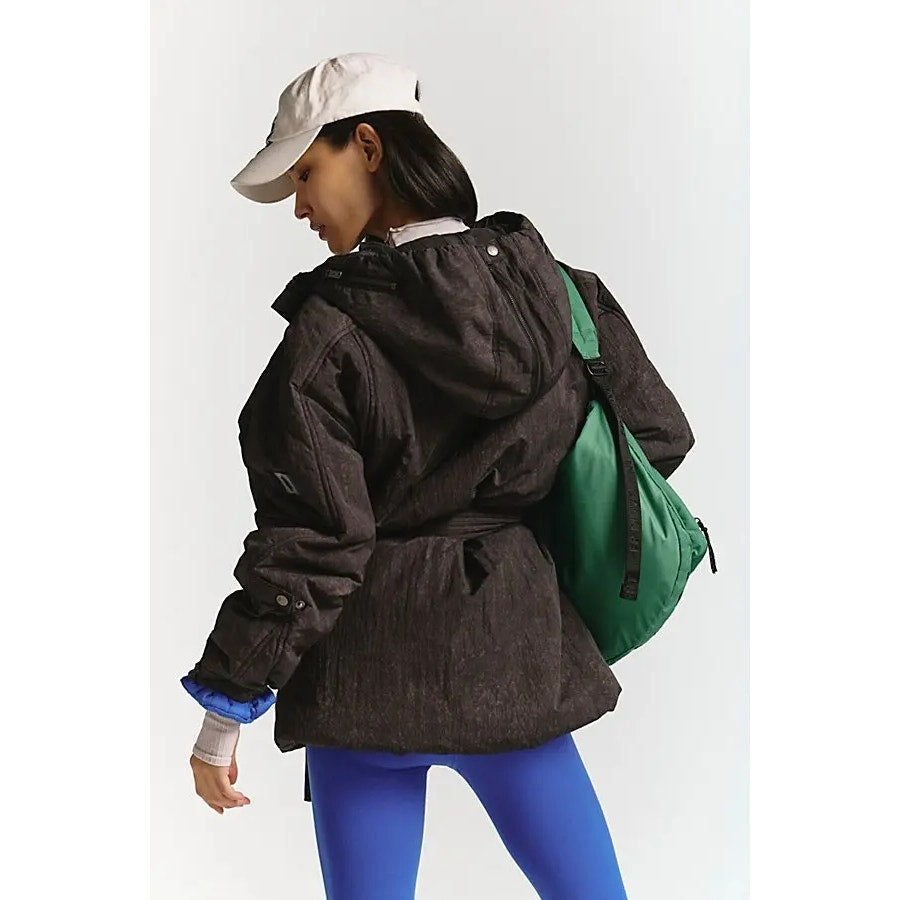Free People Care Tricked Out Trek Utility Puffer Jacket Belted